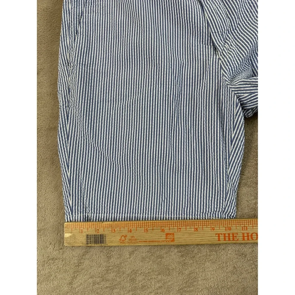 Polo Ralph Lauren Suffield Fit Seersucker Shorts Mens 35 Blue Striped Cotton EUC